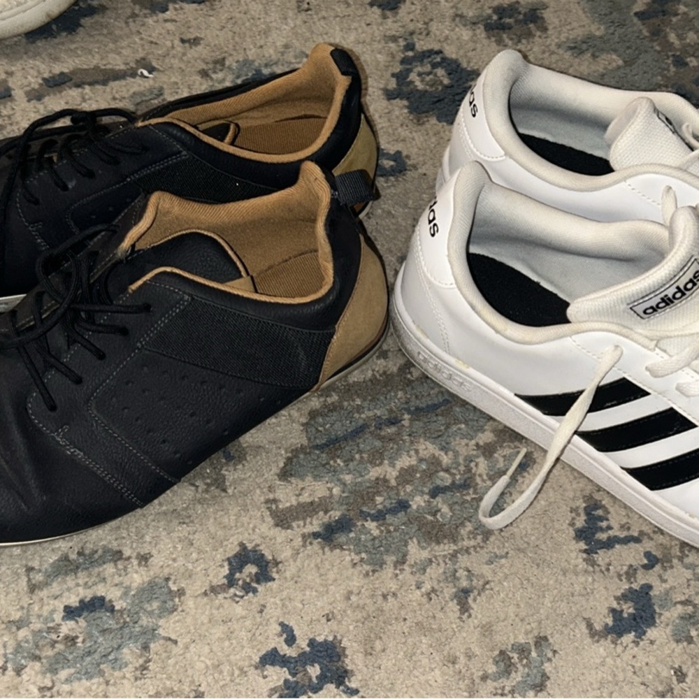 Mens Aldo dress shoes and White adidas Sneakers